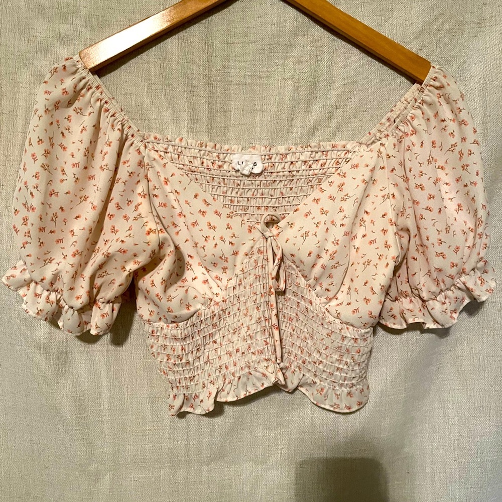 LELIS Floral Crop Top Size Small